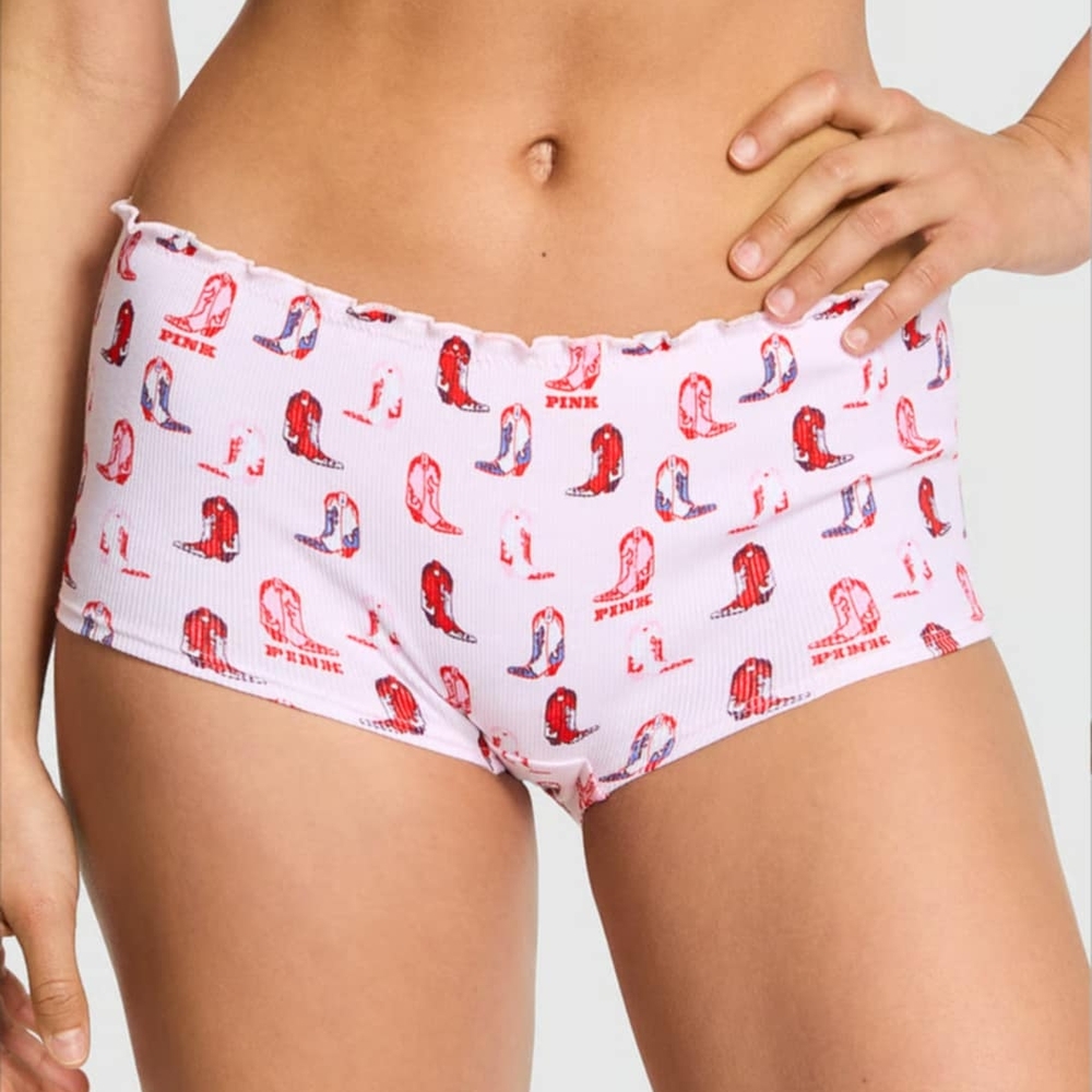 Pink Women's Printed Boy Shorts